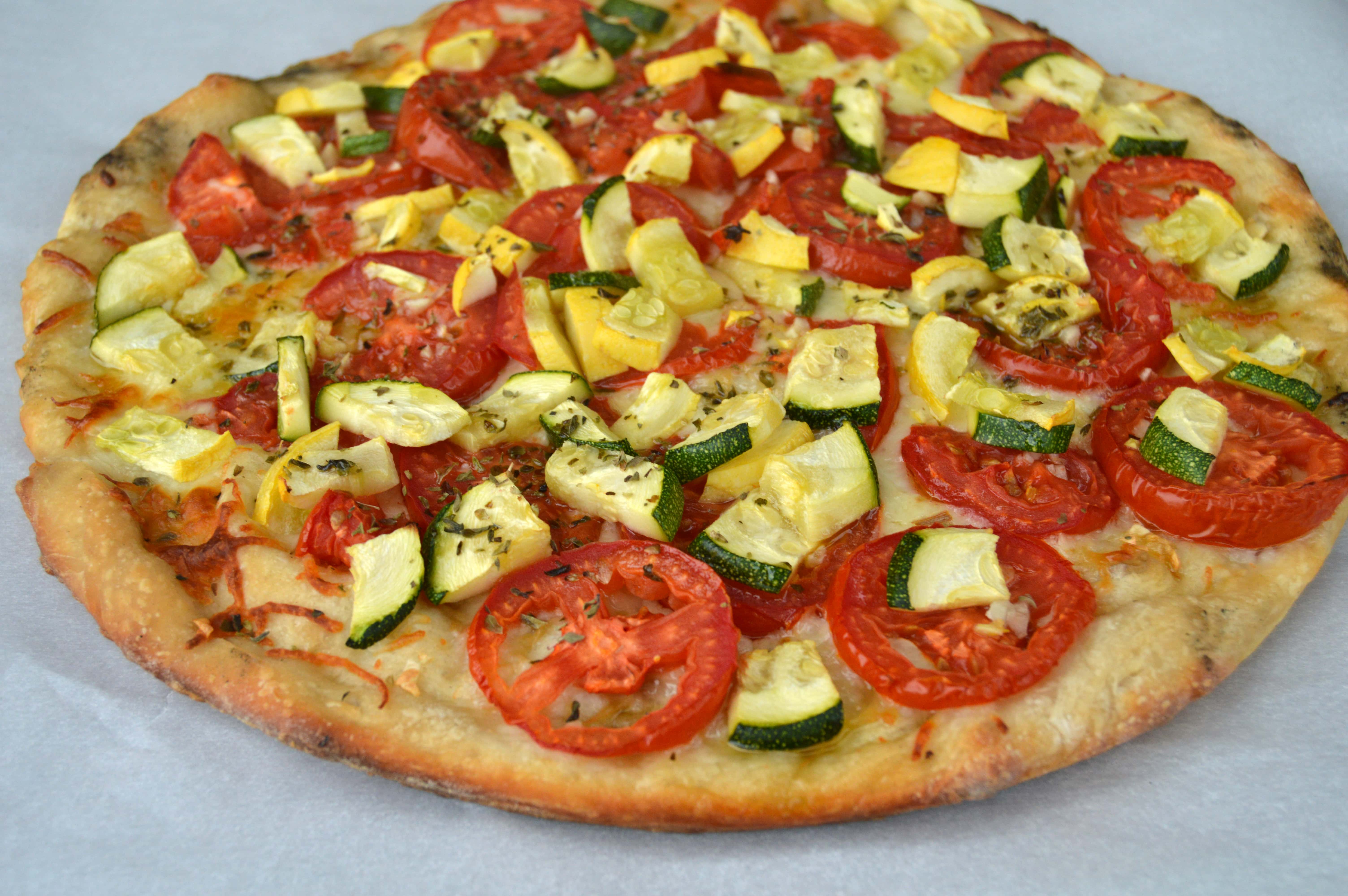 Inside out summer veg pizza- side