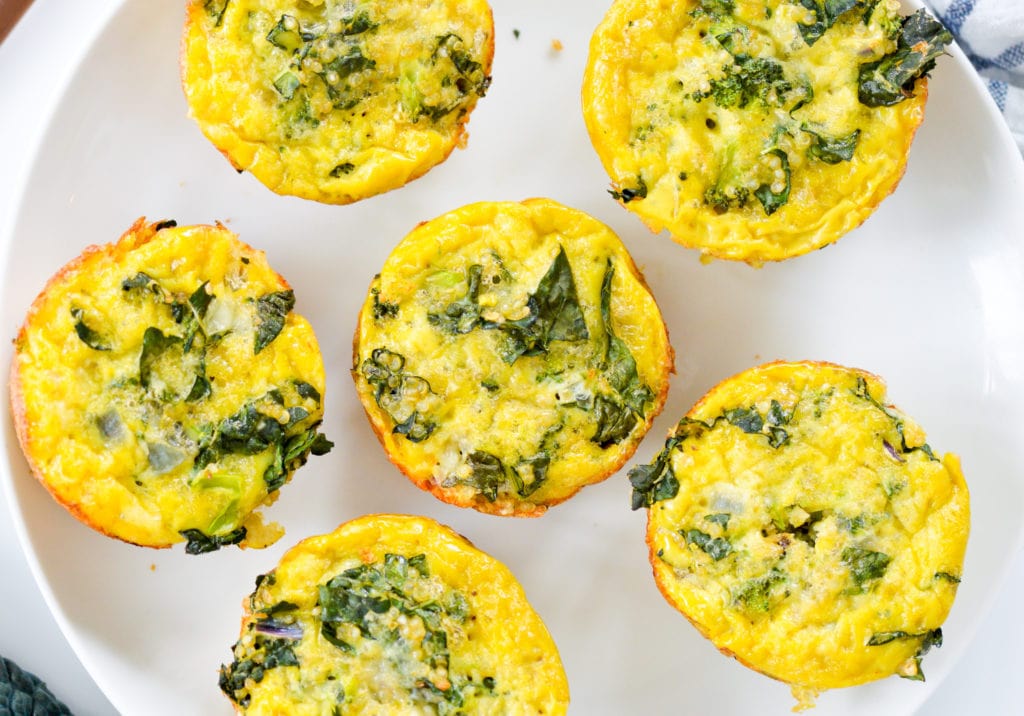 Low Carb Egg Quinoa Muffins | Kale, Broccoli, Cheddar, Quinoa Egg Cups