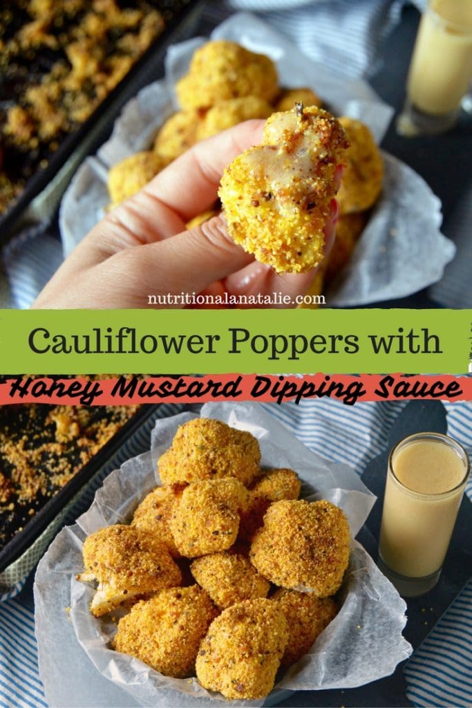 Cauliflower Poppers with Honey Mustard Dipping Sauce Greenletes.