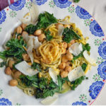 Zucchini Pasta with Kale and Chickpeas in a White Wine Sauce