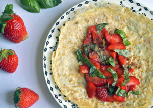 whole wheat crepes with strawberries
