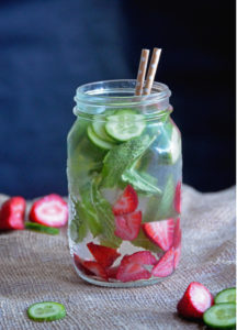 Strawberry, Cucumber Mint infused water