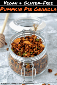 The BEST pumpkin spiced granola! It's a vegan, gluten-free and low sugar granola recipe that will make your entire house smell like cinnamon! #pumpkin #pumpkinrecipe #vegan #veganrecipe #healthyrecipe