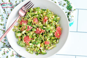 Recipe for winter slaw with brussels sprouts and grapefruit