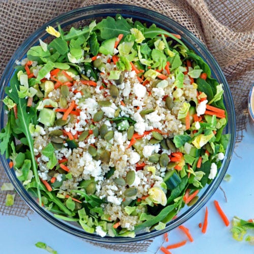 Arugula Salad with Quinoa and Tahini Dressing