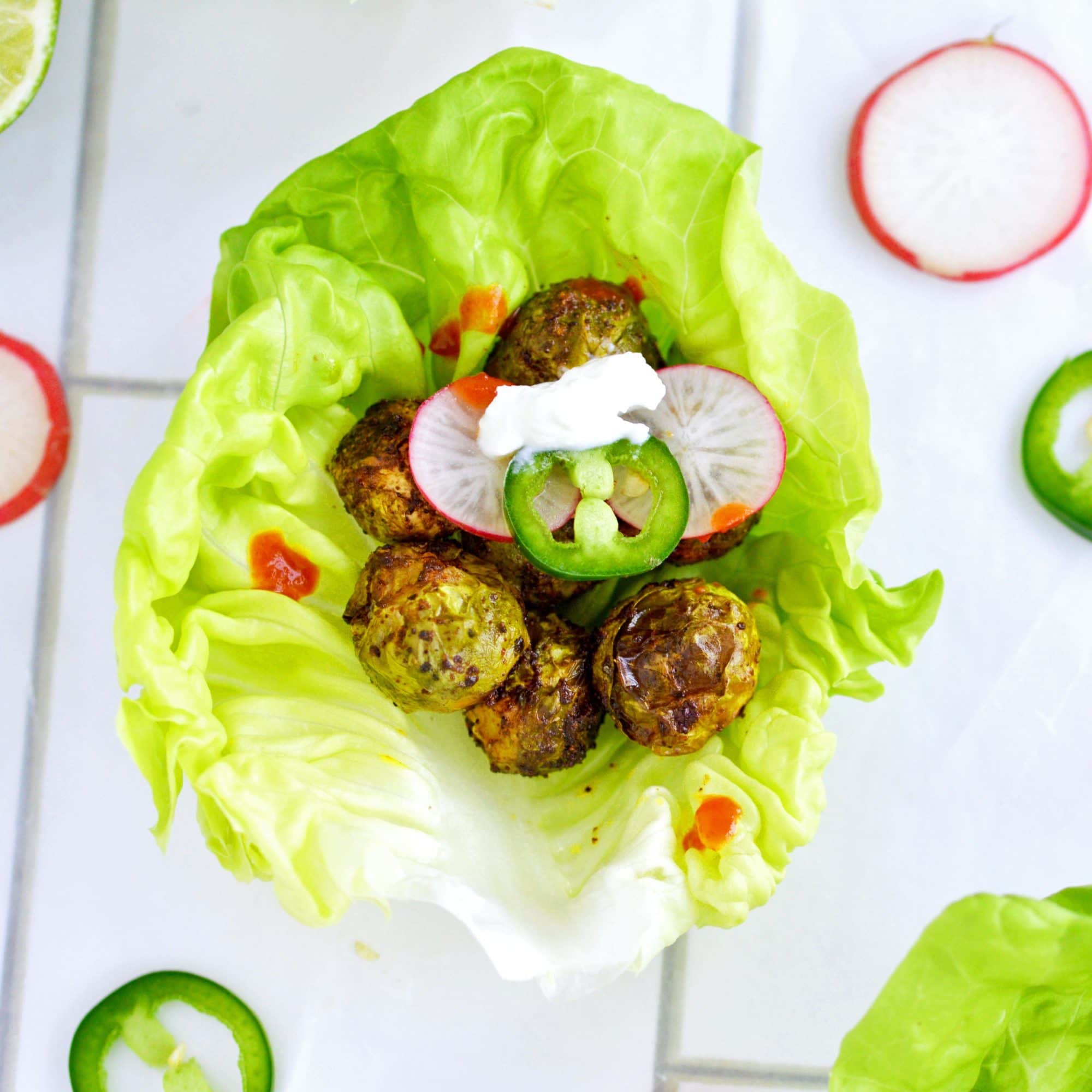 Brussels Sprout & Bibbed Lettuce Tacos