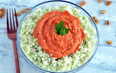 Cauliflower Rice with Walnut Romesco Sauce + 5 Reasons to Add More Fat To Your Diet