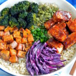 Vegan BBQ tempeh rice bowl