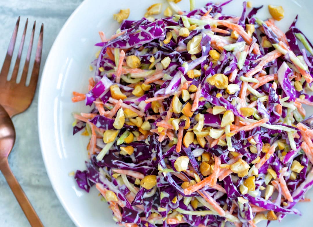 Creamy Asian Slaw with Miso Dressing