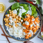 rice bowl with cauliflower and chickpeas