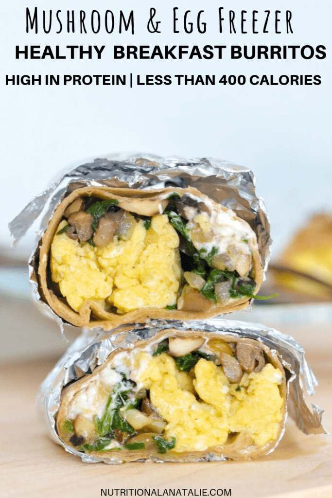 Don’t let hectic mornings stop you from fueling properly. Whip up a batch of these Mushroom Freezer Breakfast Burritos, so you can have a healthy and energizing breakfast at your fingertips in minutes. #healthybreakfast #breakfastburrito #eggwrap #mushroomrecipe 