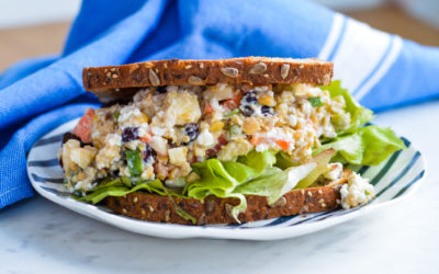 Chickpea Salad Sandwich with Dried Cranberries & Apple