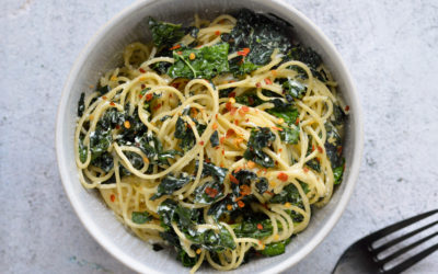 Spaghetti with Garlicky Kale Ricotta