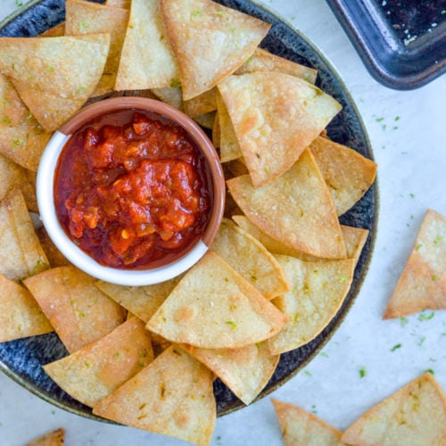 Homemade Baked Tortilla Chips with lime | Greeenletes