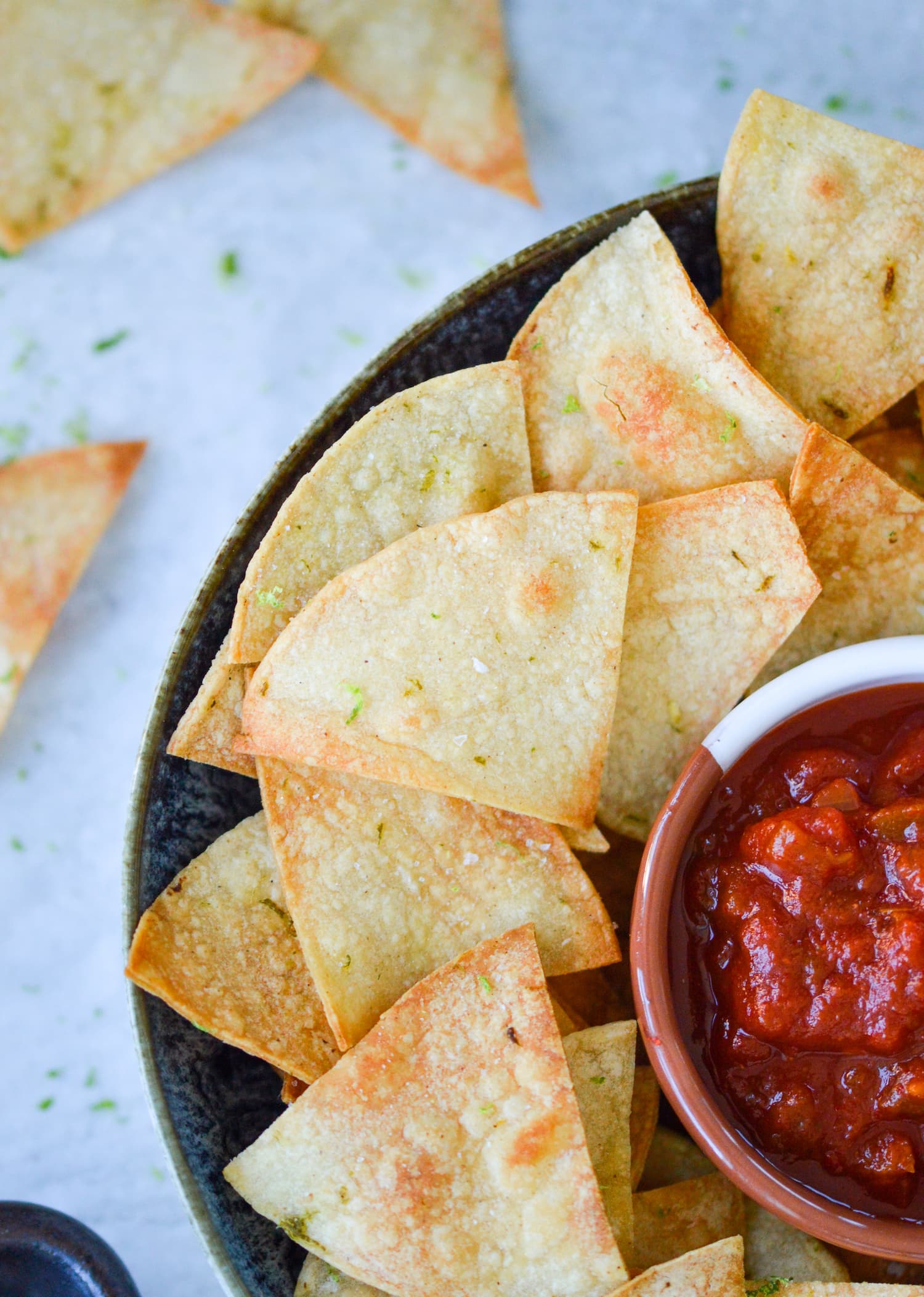 Homemade Baked Tortilla Chips with lime | Greeenletes