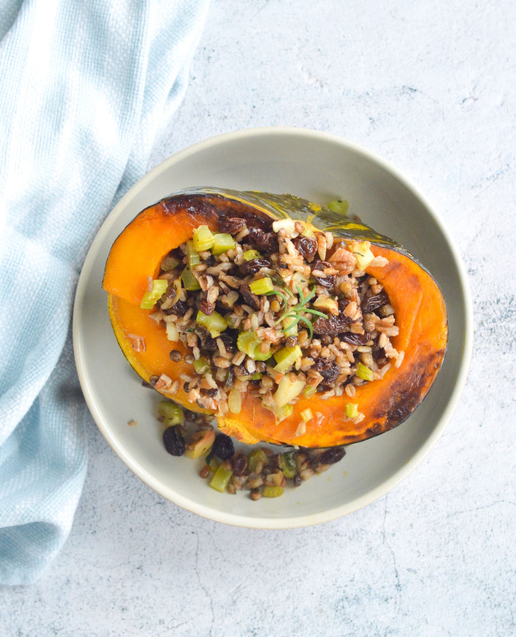 Healthy Vegan Stuffed Acorn Squash with Rice & Lentils Greenletes