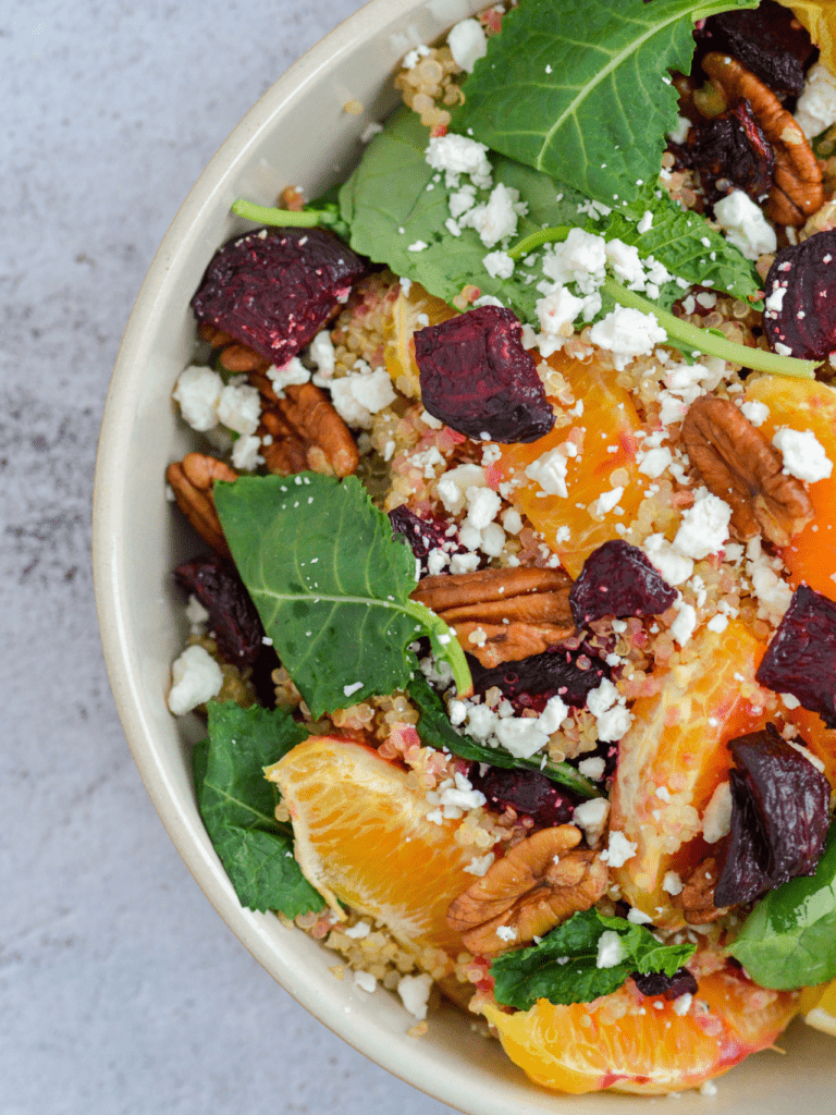 beet and orange quinoa salad cover image for web stories