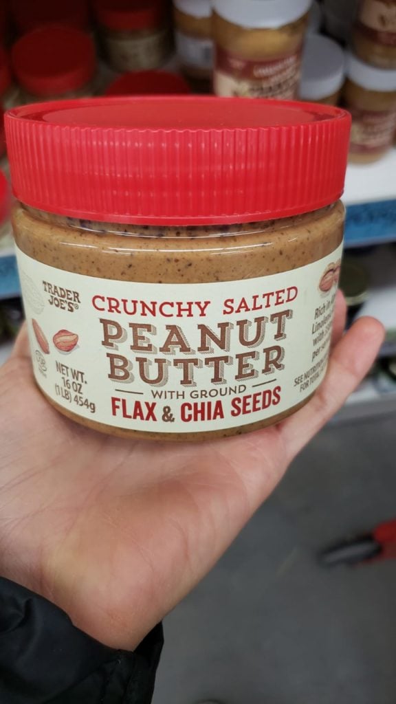 crunchy salted peanut butter with flax & chia seeds trader joes