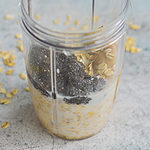Vegan baked oatmeal ingredients in blender cup
