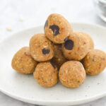 Chickpea Protein Cookie Dough Bites on a plate