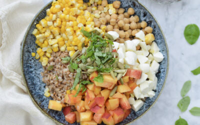 Corn and Peach Farro Salad