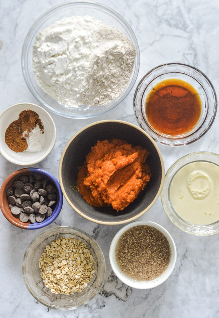 Pumpkin Chocolate Chip Muffins ingredients